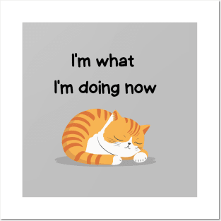 Sleeping Affirmation Cat - I'm what I'm doing now | Cat Lover Gift | Law of Attraction | Positive Affirmation | Self Love Posters and Art